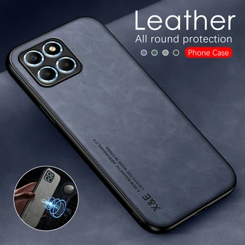 Роскошный кожаный чехол для задней крышки телефона Huawei Honor X6 4G, защитный чехол, защита от вибрации, защита от падения кожи по системе 