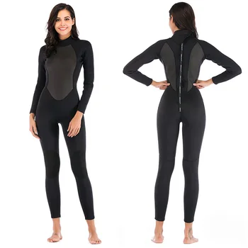 Новый женский водолазный костюм из материала толщиной 3 мм с длинным рукавом, теплый зимний костюм для плавания, серфинга, дайвинга