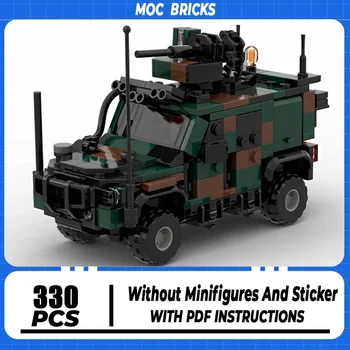 Строительные кирпичи Moc Военная модель LMV 2 4x4 Транспортные средства Esercito Технологические модульные блоки Игрушки Сборочный кирпич Праздничные подарки