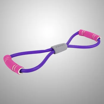 Плоская латексная эластичная резинка-эспандер для силовых тренировок, пилатеса и физкультуры (фиолетовый)
