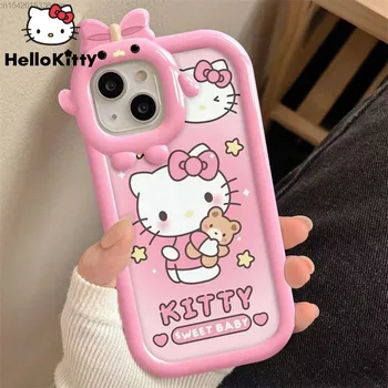 Sanrio Hello Kitty Kuromi Мультфильм Новый iPhone 14 11 12 13 Pro Max Чехол Y2k Милый Розовый Apple 7 8 Plus Xs Xr Чехол Корейской Моды