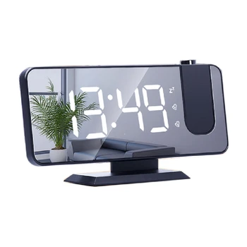 Светодиодный цифровой умный будильник с проекцией времени на 180 ° С функцией повтора пробуждения Настольные Декоративные часы