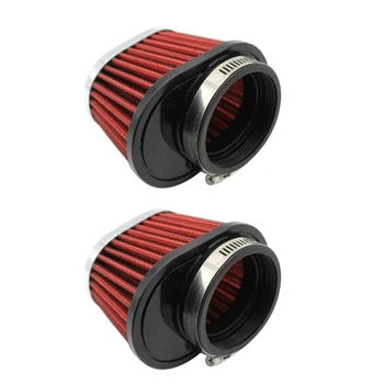 Универсальный круглый конический воздушный фильтр для автомобиля и мотоцикла 51 мм 2-дюймовый впускной фильтр-красный