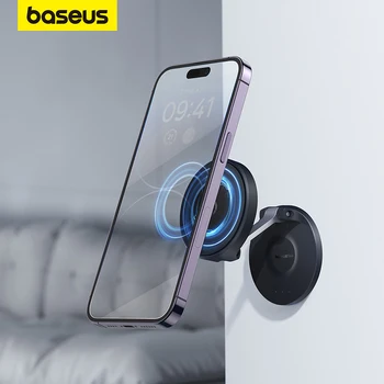 Магнитный настенный держатель телефона Baseus Универсальная магнитная присоска для iPhone 15 14 Pro Max Настольный держатель мобильного телефона с поворотом на 180 °
