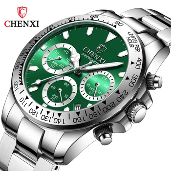 Мужские часы Chenxi 908 со стальным ремнем, многофункциональные спортивные водонепроницаемые, сильно светящиеся часы