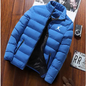 Jaket musim dingin empuk pria, mantel hangat jaket bantalan pendek tipis ringan ukuran besar dan tipis 2023