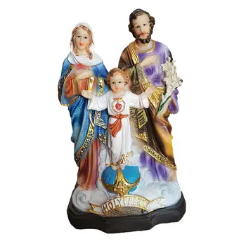 Святое семейство с фигуркой ребенка, Религиозная скульптура, Религиозный подарок из смолы, Религиозные Фигурки Святого Семейства для столешницы