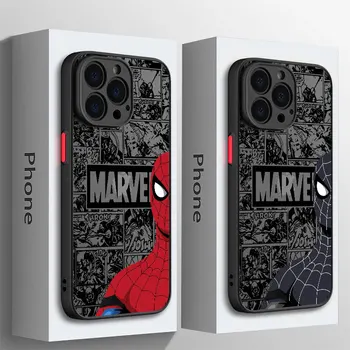 Чехол Coque Прозрачный Чехол Для телефона iPhone XS X 7 6S SE 8 Plus 14 Pro Max XR 12 Mini 13 11 Pro 15 Pro XS Luxury Marvel Spider man
