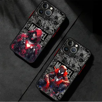 Мягкий Чехол для iPhone SE 8 Plus 12 Mini XR 14 Pro Max 15 Pro XS X 13 7 6S 11 Pro 14 Marvel Spider Man Iron Man Cover Capa Shell