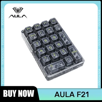 AULA F21 Цифровая Клавиатура Беспроводная Bluetooth 3 режима 21 Клавиша RGB Подсветка Прозрачная Цифровая Механическая Клавиатура Игровая Цифровая Клавиатура