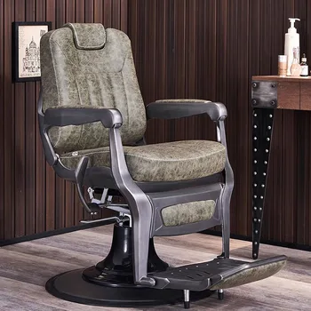 Вращающееся профессиональное парикмахерское кресло на колесиках Парикмахерские кресла с откидной спинкой для салона красоты Мебель Sillas De Barberia