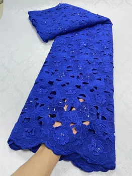 2023 Высококачественная Африканская Гипюровая шнуровая кружевная ткань С Нигерийскими камнями, Водорастворимая кружевная ткань для пошива женских платьев JL250