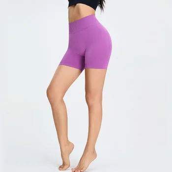 Новые бесшовные быстросохнущие женские шорты для йоги, обтягивающие шорты для фитнеса с высокой талией и спортивные шорты, поднимающие бедра