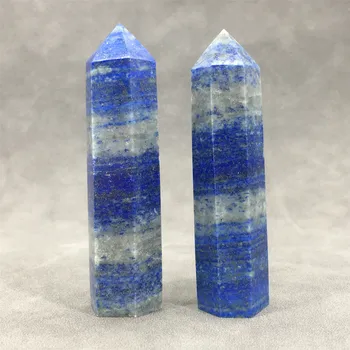 Натуральный камень Лазурит, кварцевый кристалл, точечная целебная палочка из высококачественного натурального хрусталя