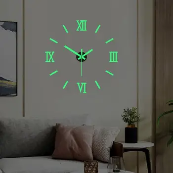 40 см Регулируемые светящиеся настенные часы Акриловые Бескаркасные Немой Большие цифровые часы Для украшения стен гостиной DIY Home Decor