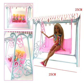 NK 1 комплект 30 см Модная игрушка принцессы Милые Садовые качели Мебель для отдыха Игровой домик для куклы Барби Аксессуары Подарок для девочки