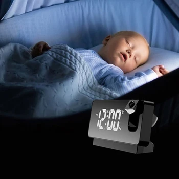 2023 НОВЫЙ светодиодный цифровой проекционный будильник, настольный электронный будильник с проектором времени, прикроватные часы для спальни