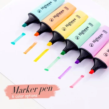 канцелярия для школы 2021 Marker Pen Sugar Color Drawing Marker Compact Bright Color Stationery Art Painting DIY Highlighters