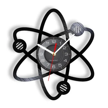 Вывеска для химического эксперимента Виниловая пластинка Настенные часы Наука Об атоме Художественное произведение Декор школьного класса Подарок учителю химии