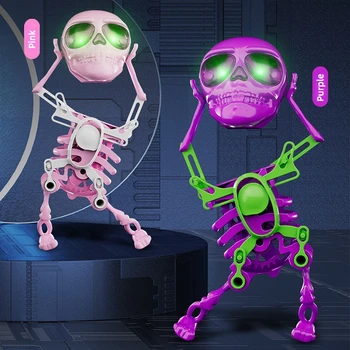 Пластиковый скелет с 3D-печатью Танцующего Черепа, Качающийся Игрушечный скелет, Настольное украшение для офиса, домашнего декора, подарков для взрослых