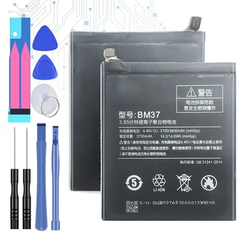 Бесплатный инструмент для Xiaomi Mi 5S Plus Аккумулятор BM37 3800 мАч для Xiaomi Mi 5S Plus MI5S Plus BM37 Замена аккумулятора телефона