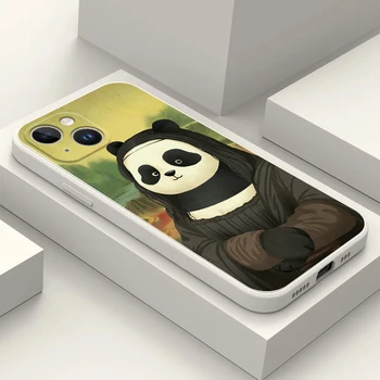 Чехол Для телефона Iphone 14 13 12 11 Mini Pro MAX 5 5s Se 2020 6 6s 7 8 Plus X 10 XR XS Cover Silcone Liquide funny panda