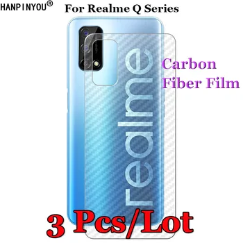 3 Шт./лот Для Realme 5 Q5 Q5i Q2 Q2i Q3 Q3s Q3t Q3i Pro 5G 3D Нескользящая Задняя пленка из Углеродного Волокна, Защитная Наклейка для экрана