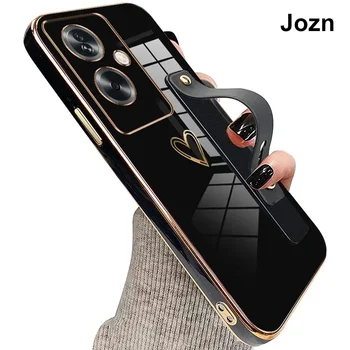 Jzon Для Oppo A79 A2 5G Чехол Для телефона В Виде Сердца с Ремешком, Задняя Крышка-Подставка, Противоударная Защитная Оболочка