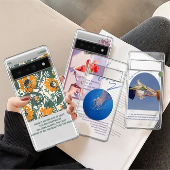 Модный Прозрачный Чехол для Телефона с цветочным рисунком для Google Pixel 6a 6 7 Pro 5 5a 5G 4 4a 5G 4XL 3aXL 3a 3XL 3 2XL Противоударная Задняя Крышка