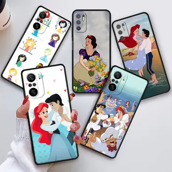 Чехол Для Xiaomi Redmi Note 11 10 Pro 9S 8 12 4G 10C 12C 9C 9A k40 8T Мягкий Чехол Для Телефона TPU Черный Funda Disney Ariel Snow White