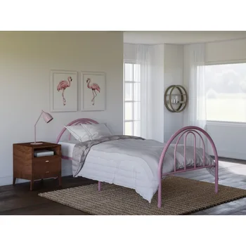 Мебель Brooklyn Classic Металлическая кровать, двухместная, розовая