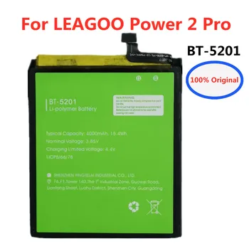 100% Оригинальный Высококачественный Аккумулятор BT5201 4000 мАч Для LEAGOO Power 2 Pro Power2 Pro BT-5201 Запасные Батареи Для Мобильных Телефонов