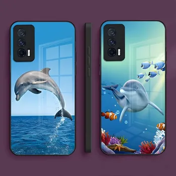Чехол для телефона Ocean Dolphin Для Vivo LQOO Z3 9 U5 7 8 Pro Y30 Y55s S9 S10 X70 Y31s Y73 X60 S12 Задняя Крышка Из закаленного Стекла
