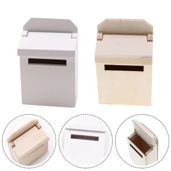 Миниатюрный пустой почтовый ящик House Mini Mail Box Model Box Прочная стенка для предложений Практичный деревянный почтовый ящик с хорошим мастерством изготовления.