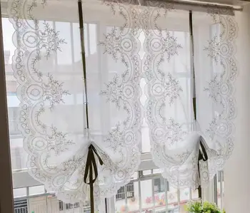 Европейская пасторальная штора из чистого хлопка, изысканная вышивка, плотные римские шторы для гостиной, спальни