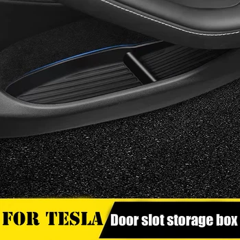 Ящик для хранения боковой двери автомобиля для Tesla Модель 3, модель Y, Дверная ручка, Подлокотник, лоток для зонтиков, Органайзер для передней и задней двери, 4 шт./компл.