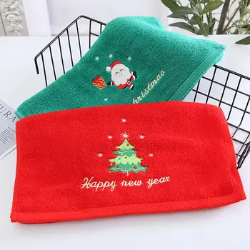 2 шт. Рождественское полотенце для лица, Рождественский красный Санта-Клаус, новогодний подарок, полотенце для мытья рук, ткань для лица, полотенце для домашней ванной комнаты