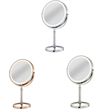 10-кратное зеркало со светодиодной подсветкой, перезаряжаемое зеркало для макияжа с 3 цветами, регулируемое по яркости увеличение, косметическое зеркало с 2 сторонами