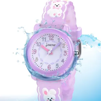 Хит продаж, японские водонепроницаемые кварцевые часы с изображением кролика для милых девочек, подарок на Новый год для детей
