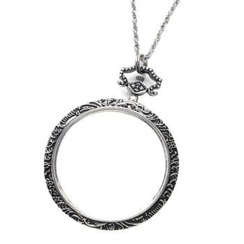 3-Кратное ожерелье-лупа цепочка Монокль-лупа Кулон ожерелье Стекло F1CD