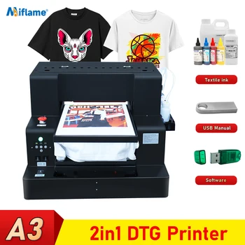 Принтер A3 DTG Для печати футболок Bumble Textile ink set impresora dtg для печати Тканей Непосредственно на Одежде Принтер для Темной Одежды