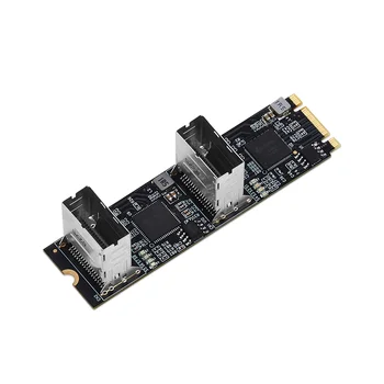 M.2 PCIe3.0 до 8 Портов SATA 6G Карта контроллера Мультипликатора B/ M Ключ NGFF с 2 Интерфейсами Mini SAS, Каждый порт Передает скорость 6 Гбит/с
