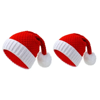 Рождественская Шляпа Для Вечеринки, Маскарадное Платье, Рождественская Шляпа, Красная Рождественская Кепка, Детская Шляпа для Родителей, Легкая для Офисной Вечеринки, Шляпа Санта-Клауса G99C