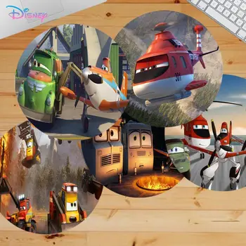 Пожарно-спасательный коврик для мыши Disney Planes Противоскользящий Круглый шкаф для игрового ноутбука Компьютерный стол Офисный ноутбук для ПК Коврик для мыши геймера