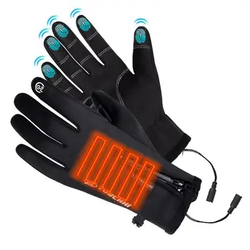 Перчатки с электрическим подогревом USB, водонепроницаемые Перчатки с сенсорным экраном, перчатки с подогревом, Грелка для рук с быстрым нагревом, Зимние принадлежности для кемпинга и велоспорта на открытом воздухе.