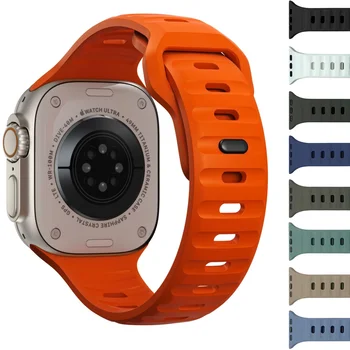 Мягкий Силиконовый Ремешок для Apple Watch Band 49 мм 40 мм 45 мм 42 мм 41 мм 44 мм 38 мм Спортивный Браслет Iwatch Serise Ultra 8 7 6 5 Ремешок для Часов