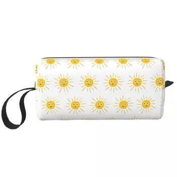 Милые сумки для макияжа с мультяшным изображением Солнца, косметичка большой емкости, модный водонепроницаемый чехол для хранения кошелька