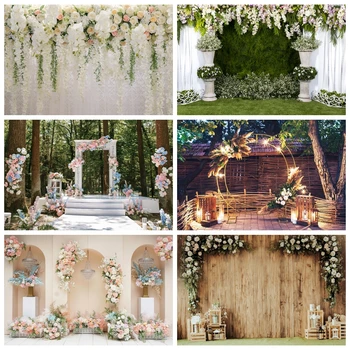 Фон для свадебной сцены с цветами, Стена из цветов, Свадебный душ, Церемония помолвки, Вечеринка, День рождения, Фон для фотостудии
