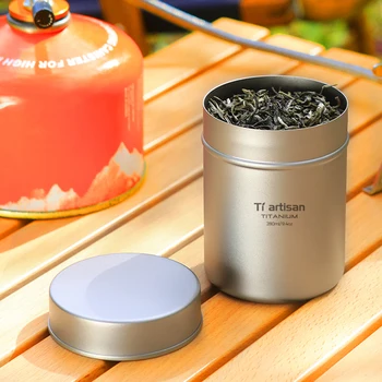 жестяная банка для чая из титана объемом 1шт 280 мл, легкая герметичная коробка, универсальный контейнер для хранения канистры, кофейных зерен, уличной посуды