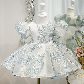2023 Детское бальное платье принцессы в стиле испанской Лолиты с уникальным принтом из ткани, платья на День рождения, Крестины, Пасху Ид для девочек